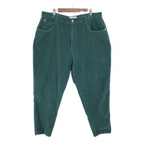 Venezia‎ Green Velveteen High Rise Tapered Stretch Pants Womens 22